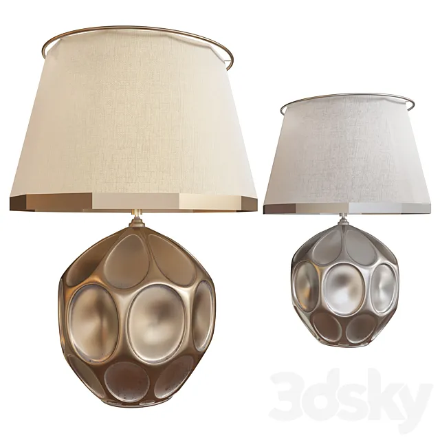 Dobbs White Ceramic Accent Table Lamp 3DModel