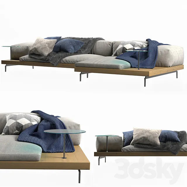 DOCK Sofa with chaise longue By B&B Italia 3DModel