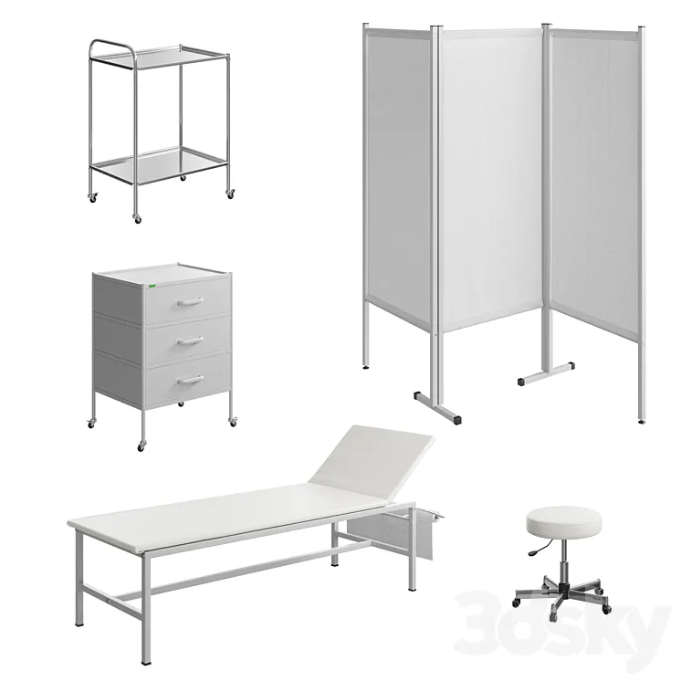 Doctor's Office Furniture Kit 3D Model Free