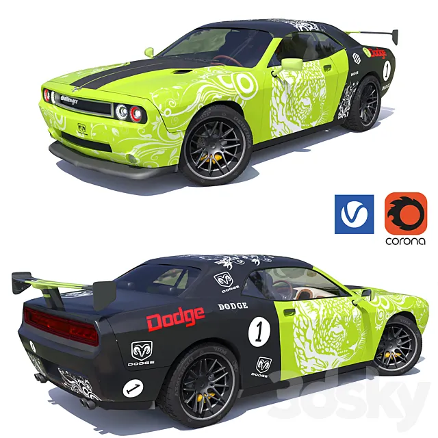 dodge challenger racing 3D Model