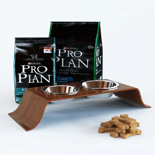 Dog food feed bowls 3D Model