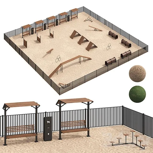 Dog walking area 3D Model