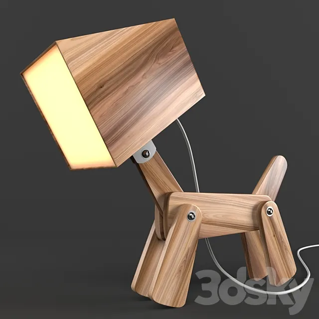 Dogi Adjustable Wooden Table Lamp 3DModel