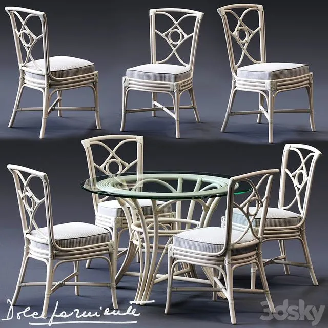 Dolcefarniente ORTENSIA Chair & IRENE Table 3D Model