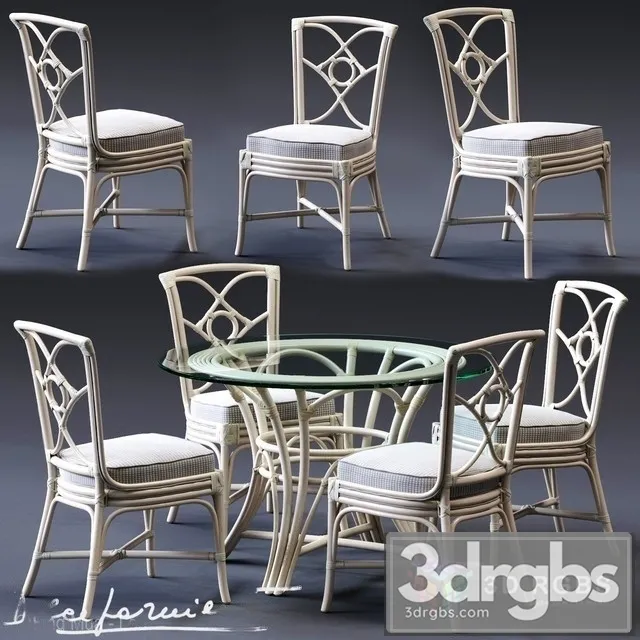 Dolcefarniente Ortensia Chair Irene Table 3D Model Free
