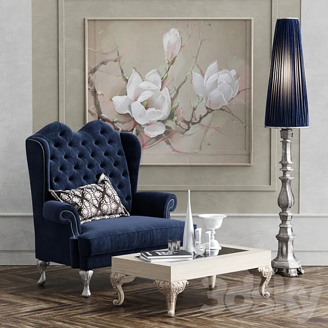 Dolfi Adelaide armchir. Floor lamp 3DModel