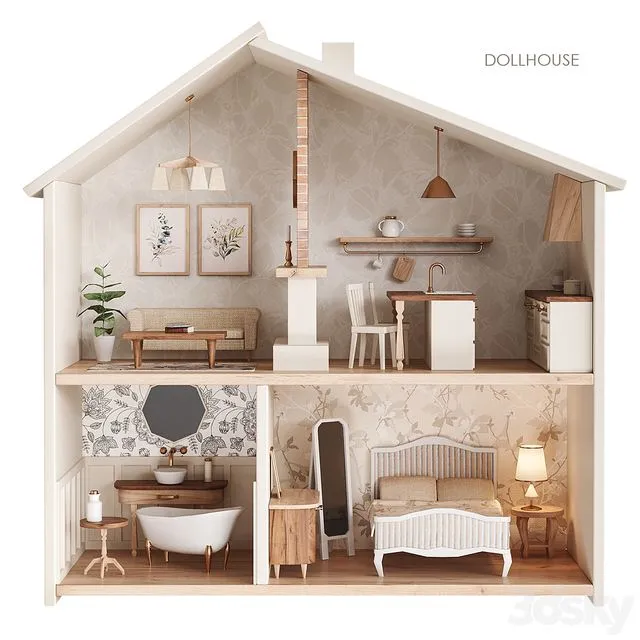 Dollhouse Retro 3D Model