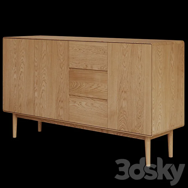 Domayne Zara Natural Buffet - Large 3D Model