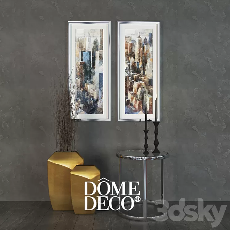 Dome Deco decor set a table with vases and paintings