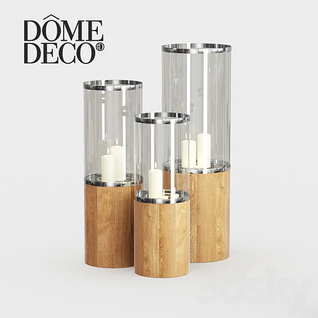 Dome deco set of candlesticks Free Download