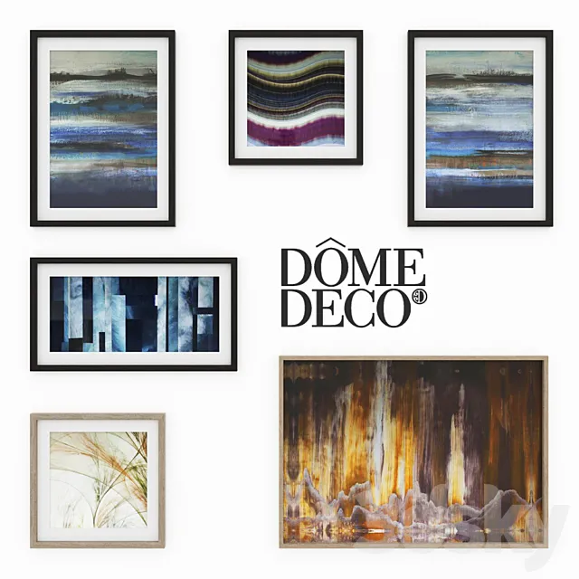 Dome deco set of paintings 3DModel