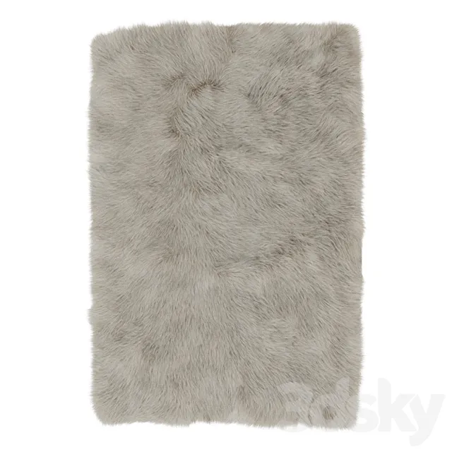 Dominick Handmade Shag Teal Area Rug 2 3D Model