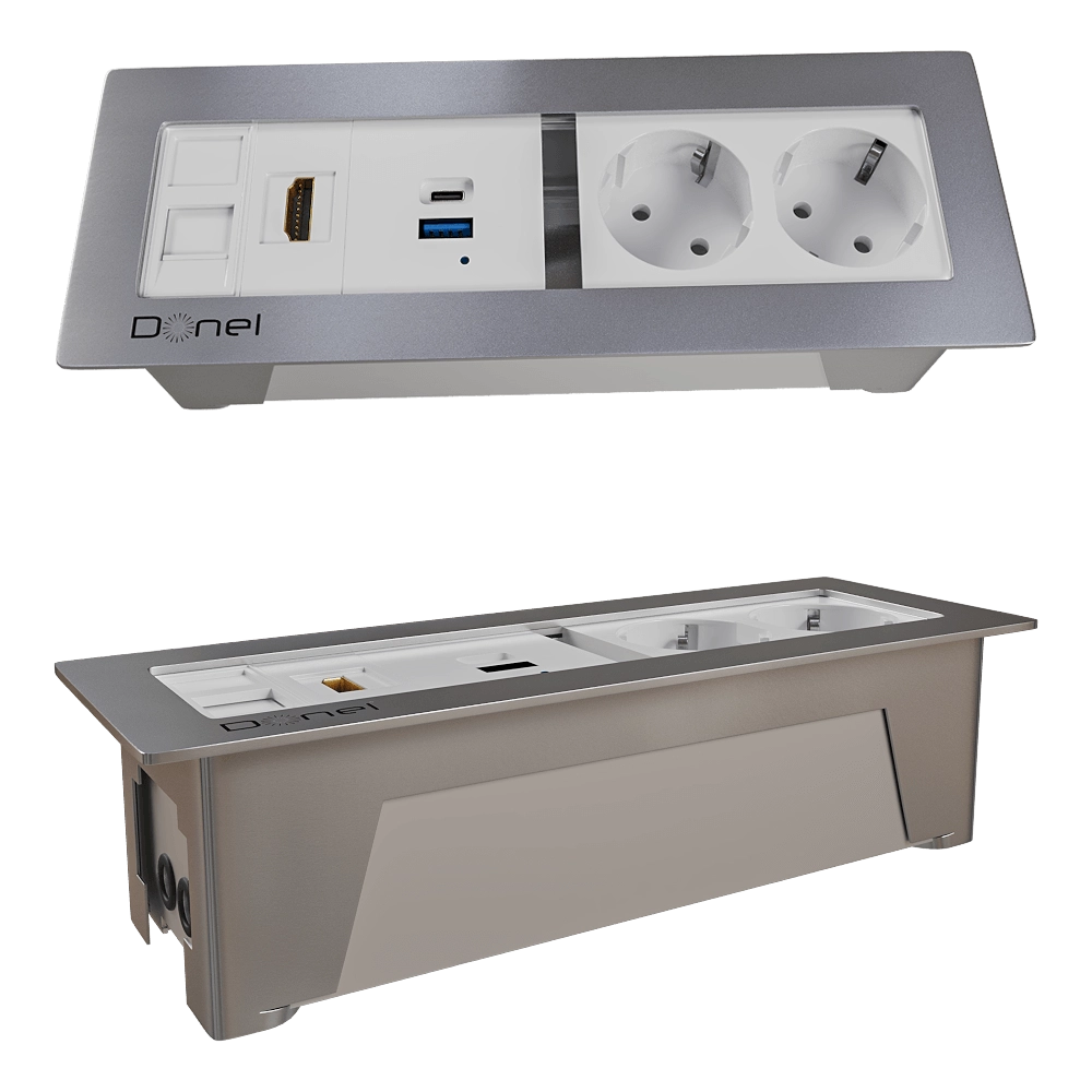 Donel  - Built-in socket block 8 mod. DDSB8IN 3D Model