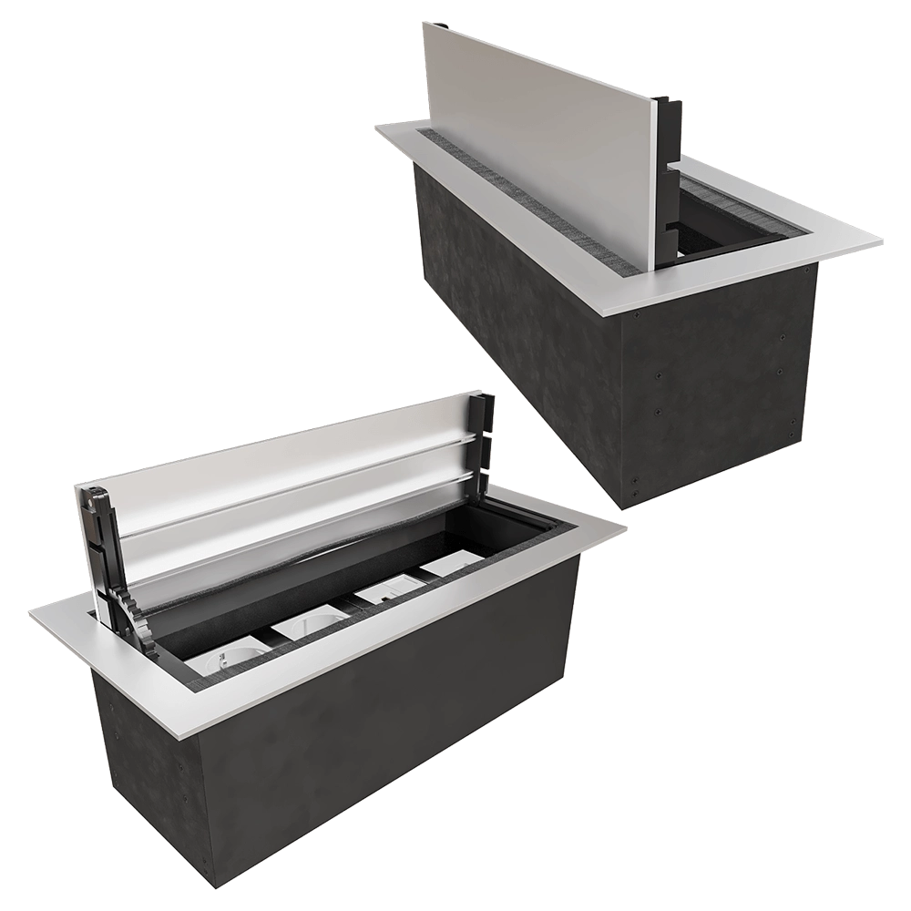 Donel  - Desktop built-in socket block with hinged cover 8 mod. DDSB8HLAL 3D Model