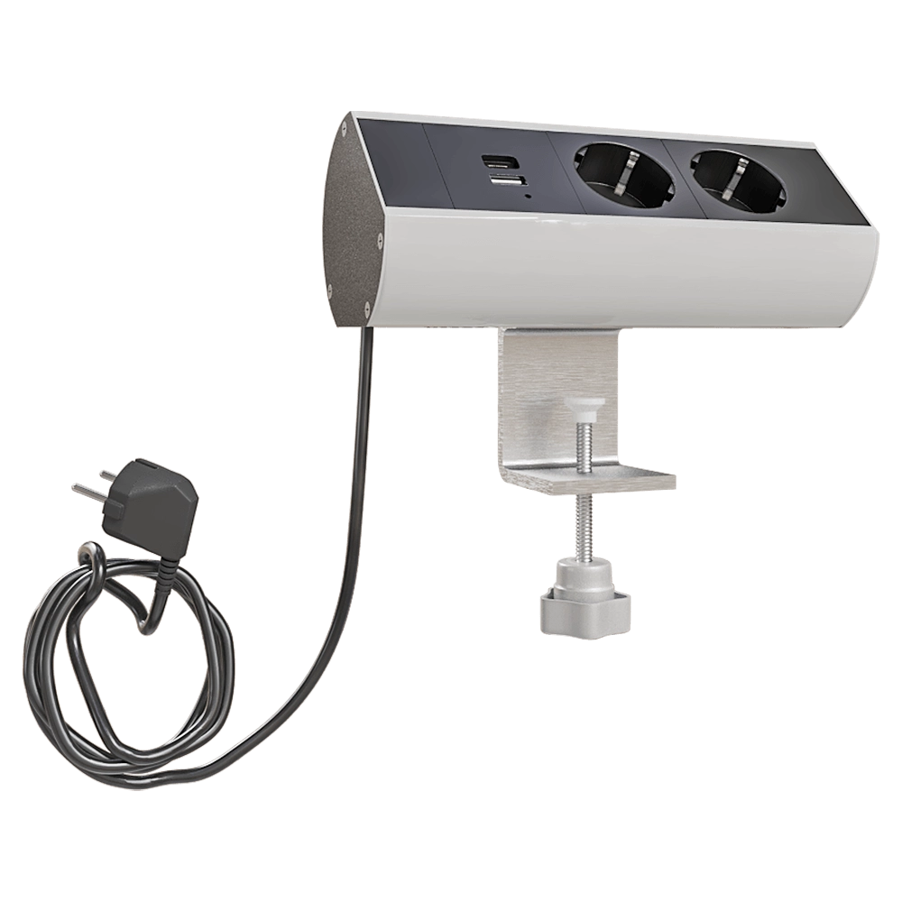 Donel  - Ovaledesign desktop socket block complete: 2x220V USB Type A+C cable   DDSBC6O-2PSANU2ANC 3D Model