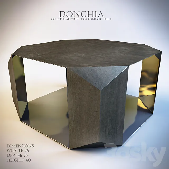 DONGHIA Counterpart to the Origami side table 3D Model