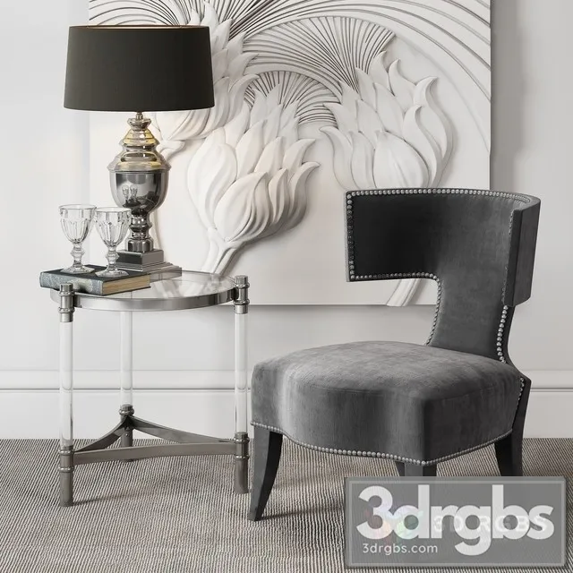 Donghia Klismos Upholstered Chair 3D Model Free