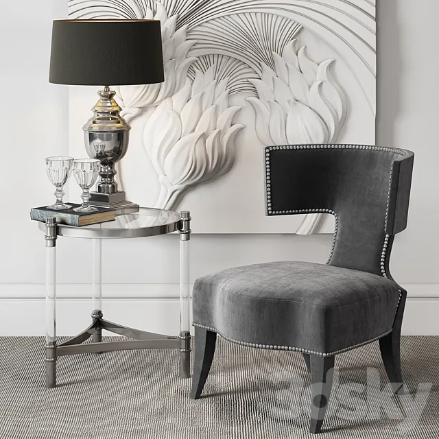 DONGHIA Klismos Upholstered Chair 3DModel