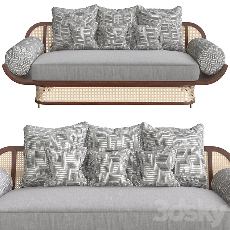 DOOQ MAJESTIC Rattan sofa 3D Model Free