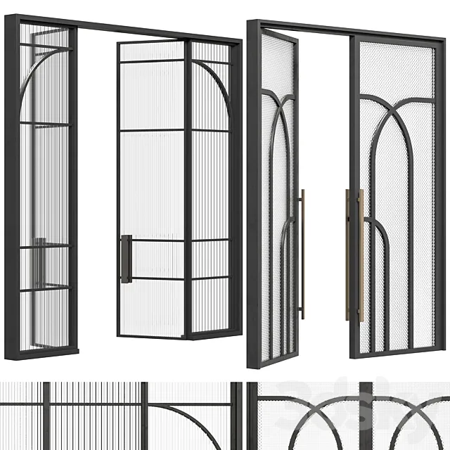 Door Collection 11-Interior - Glass Door 3D Model