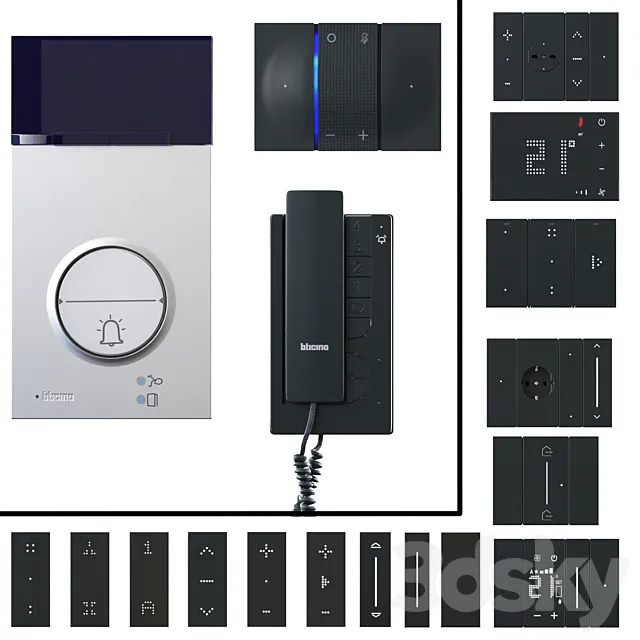 Door communication system_Sockets and switches Bticino_Bticino Living Now 2022 Black Free Download