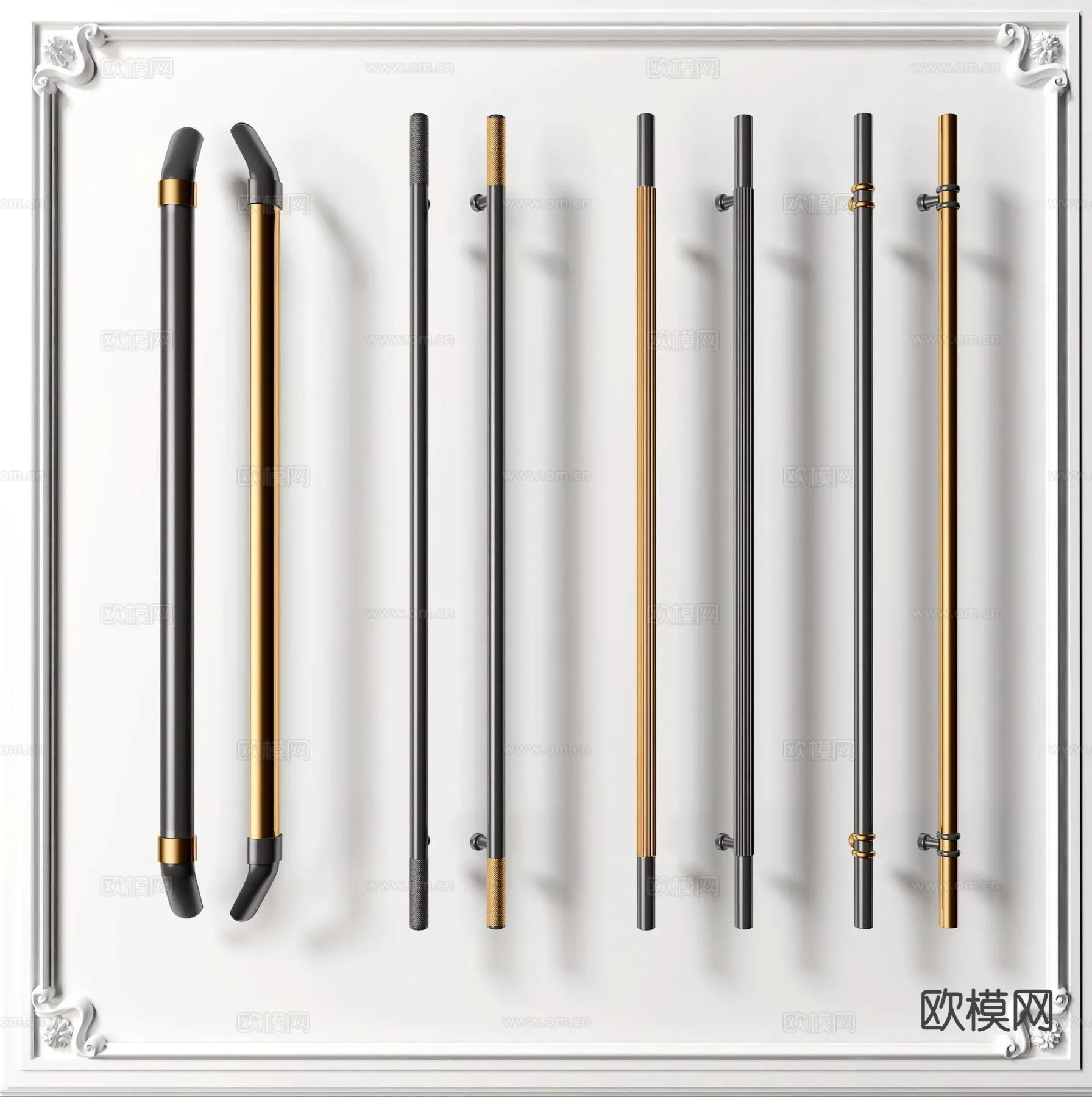 DOOR HANDLE - 3D Model For Interior Design - 11266