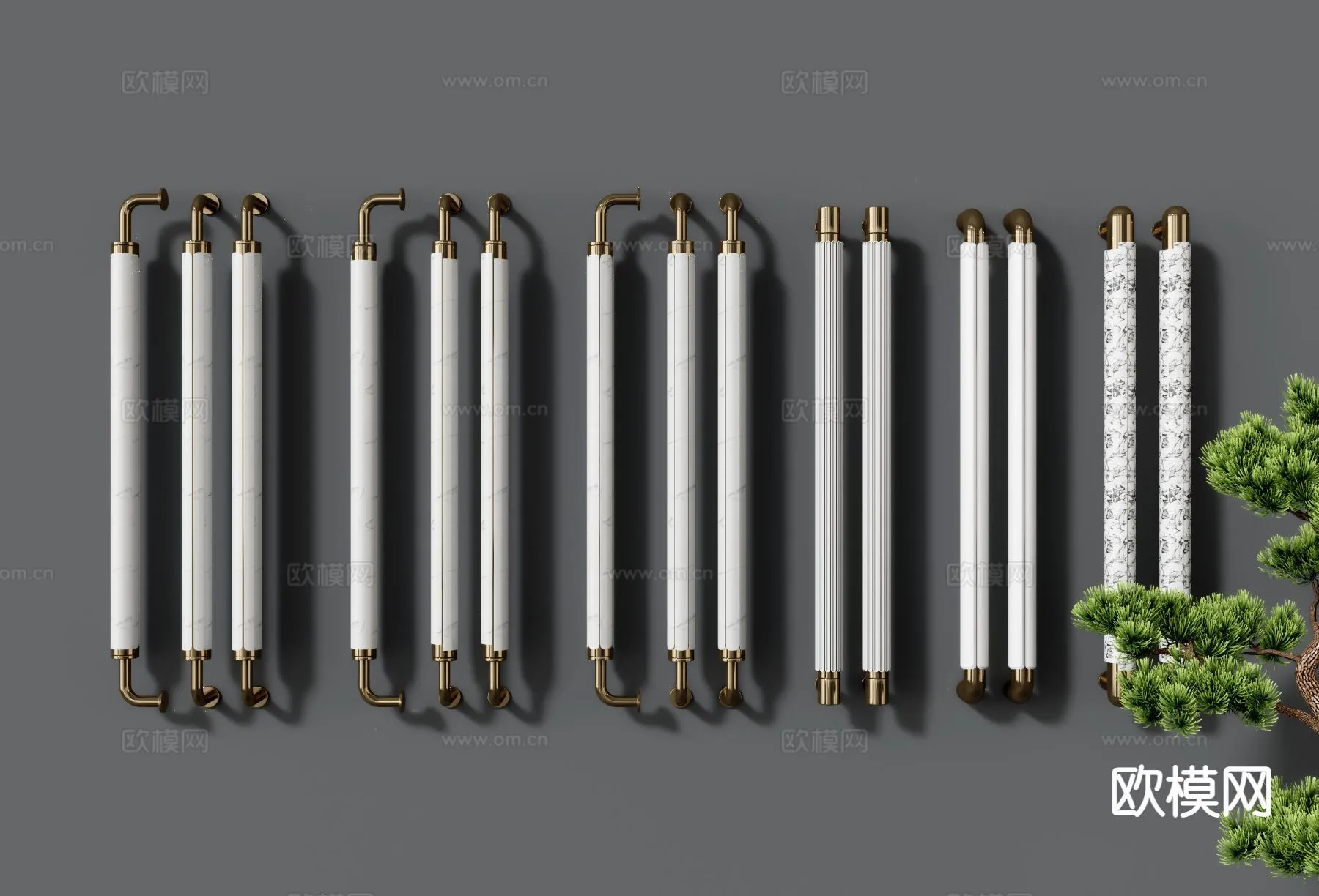 DOOR HANDLE - 3D Model For Interior Design - 11272