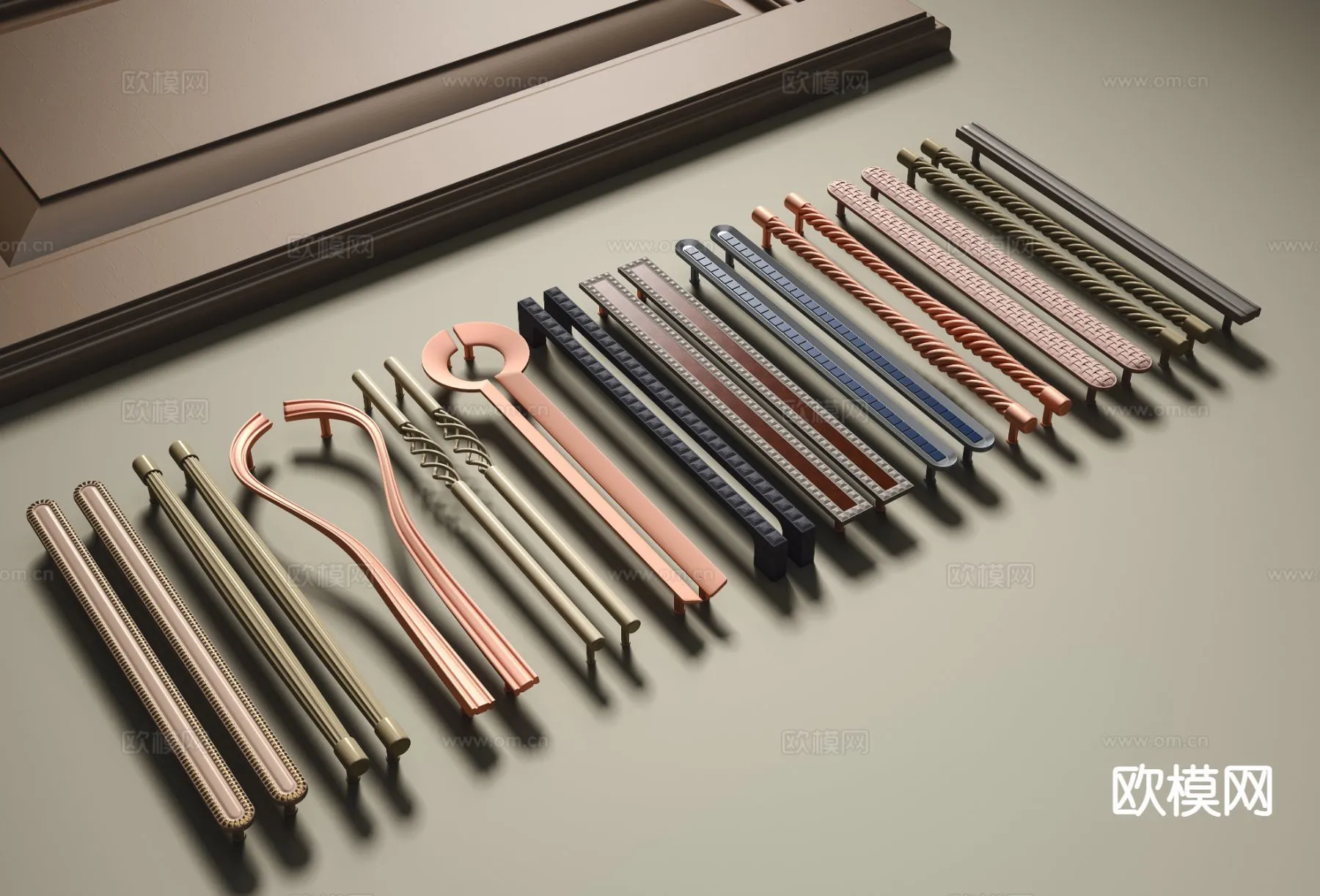 DOOR HANDLE - 3D Model For Interior Design - 11275