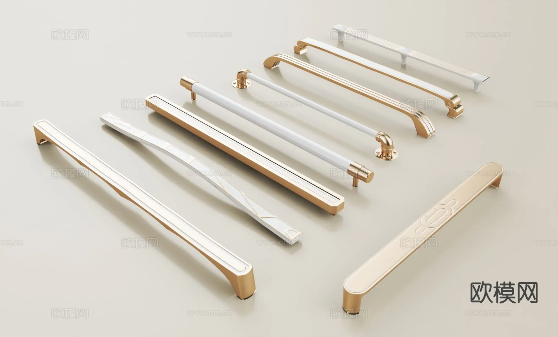 DOOR HANDLE - 3D Model For Interior Design - 11282