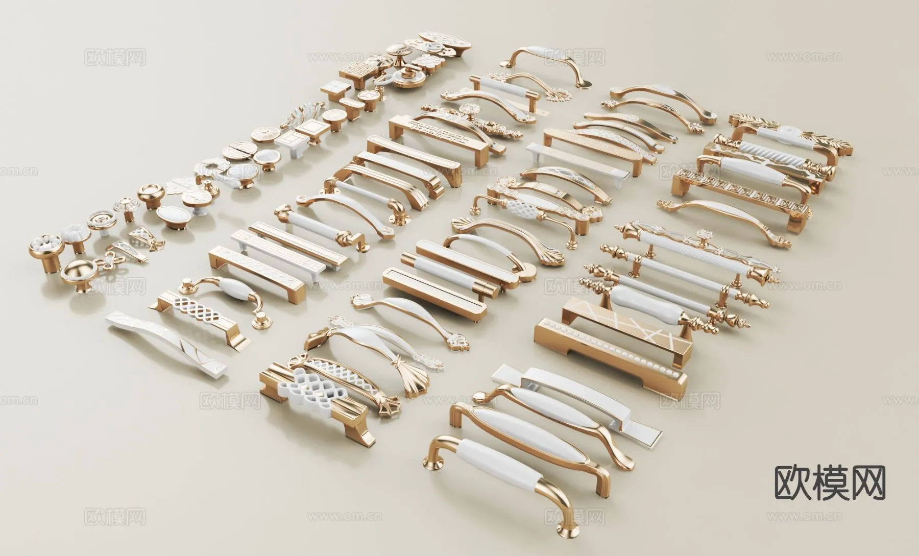 DOOR HANDLE - 3D Model For Interior Design - 11283