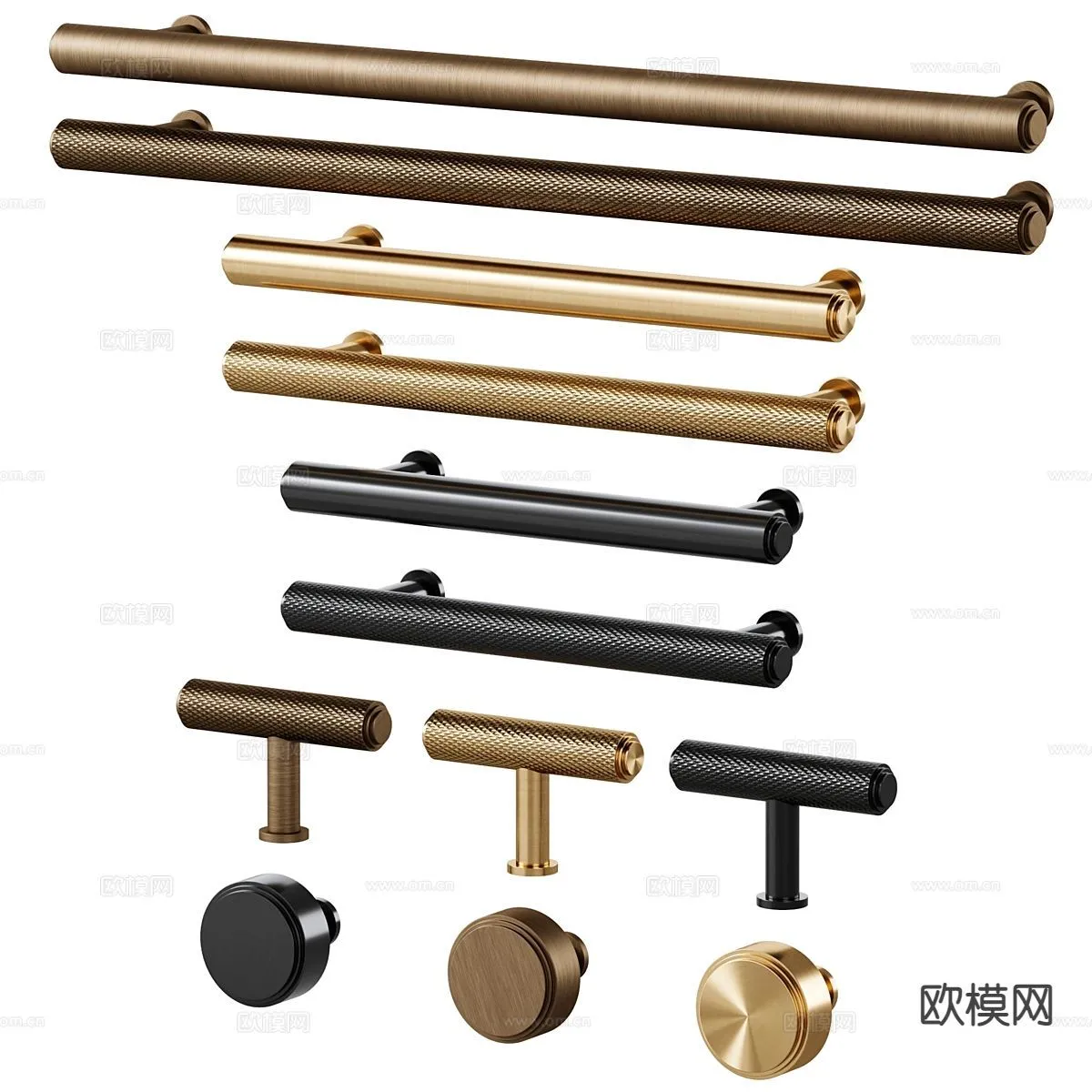 DOOR HANDLE - 3D Model For Interior Design - 11286