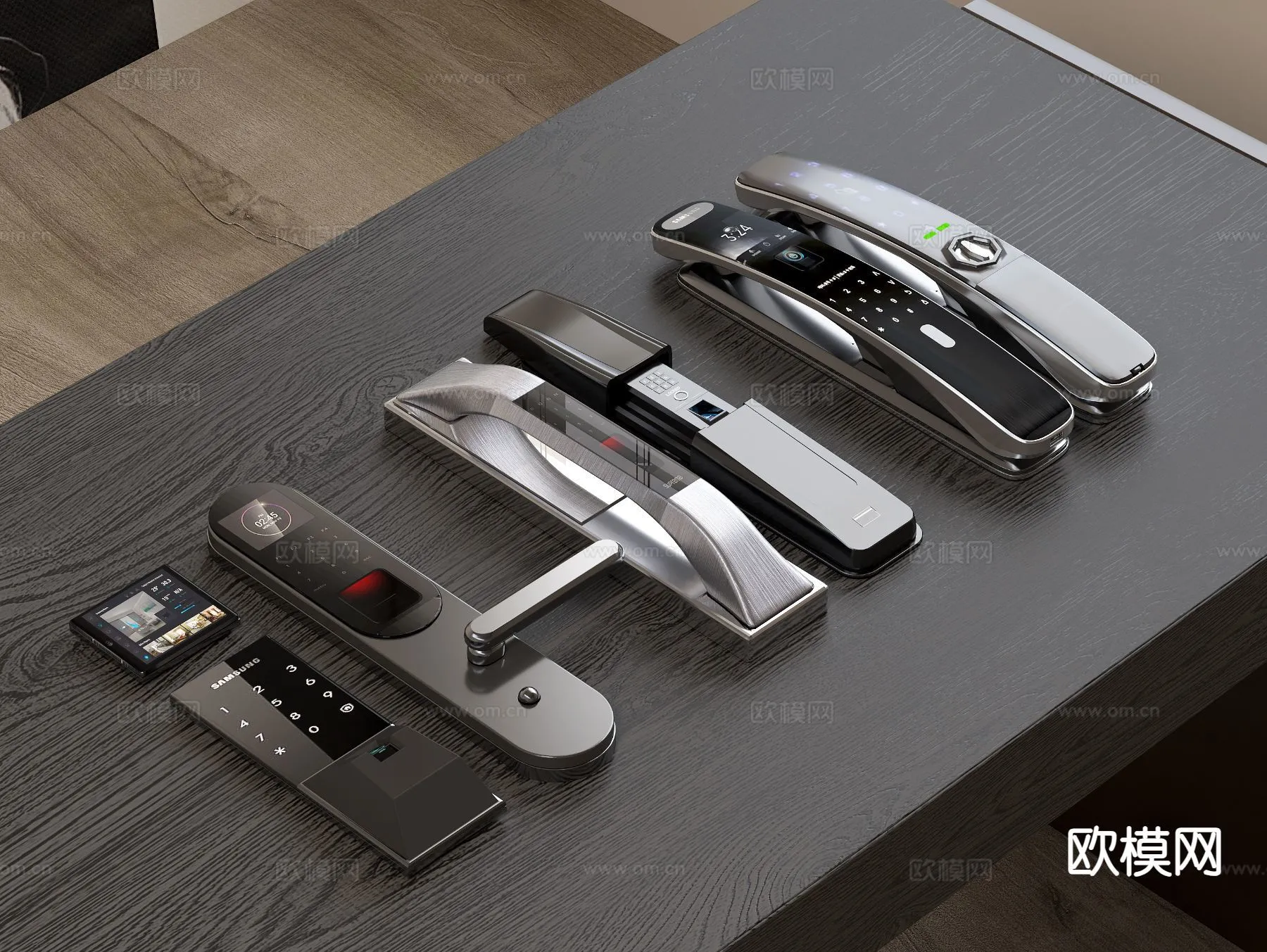 DOOR HANDLE - 3D Model For Interior Design - 11289