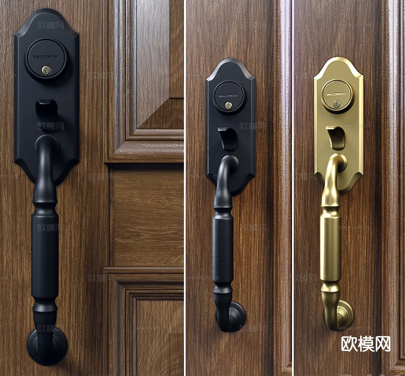 DOOR HANDLE - 3D Model For Interior Design - 11290