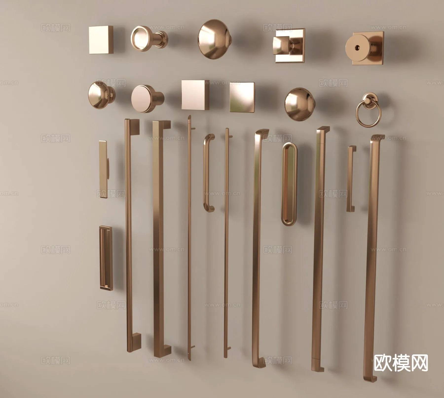 DOOR HANDLE - 3D Model For Interior Design - 11291