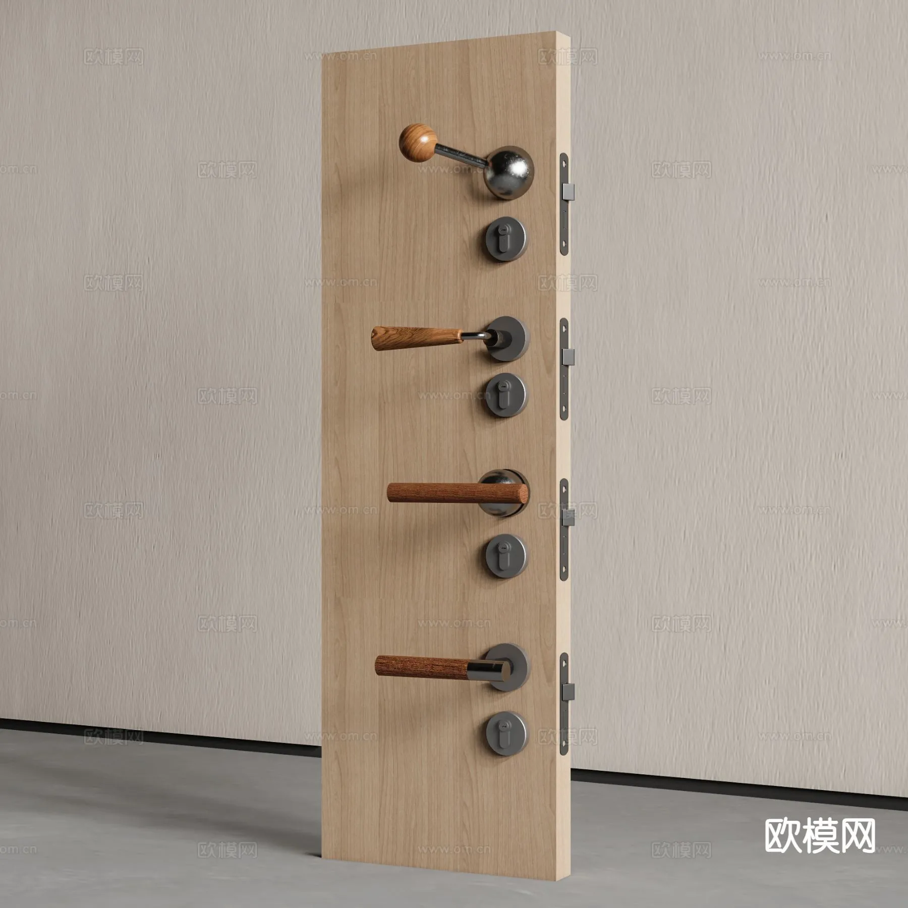 DOOR HANDLE - 3D Model For Interior Design - 11296