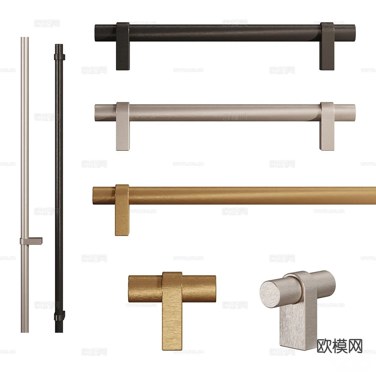 DOOR HANDLE - 3D Model For Interior Design - 11299