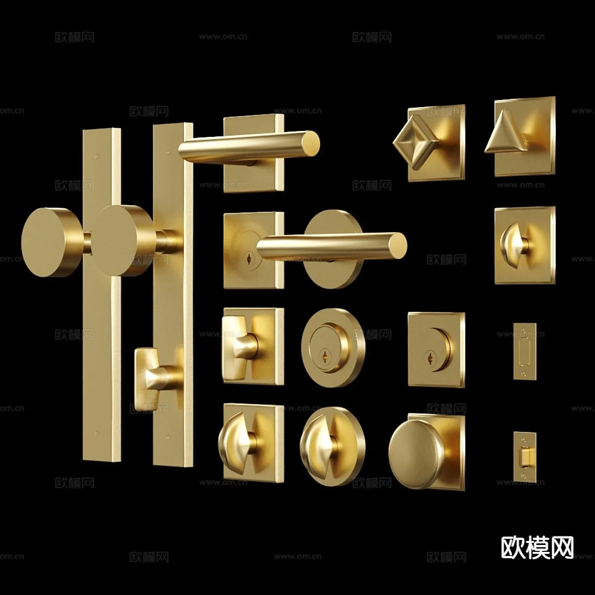 DOOR HANDLE - 3D Model For Interior Design - 11301