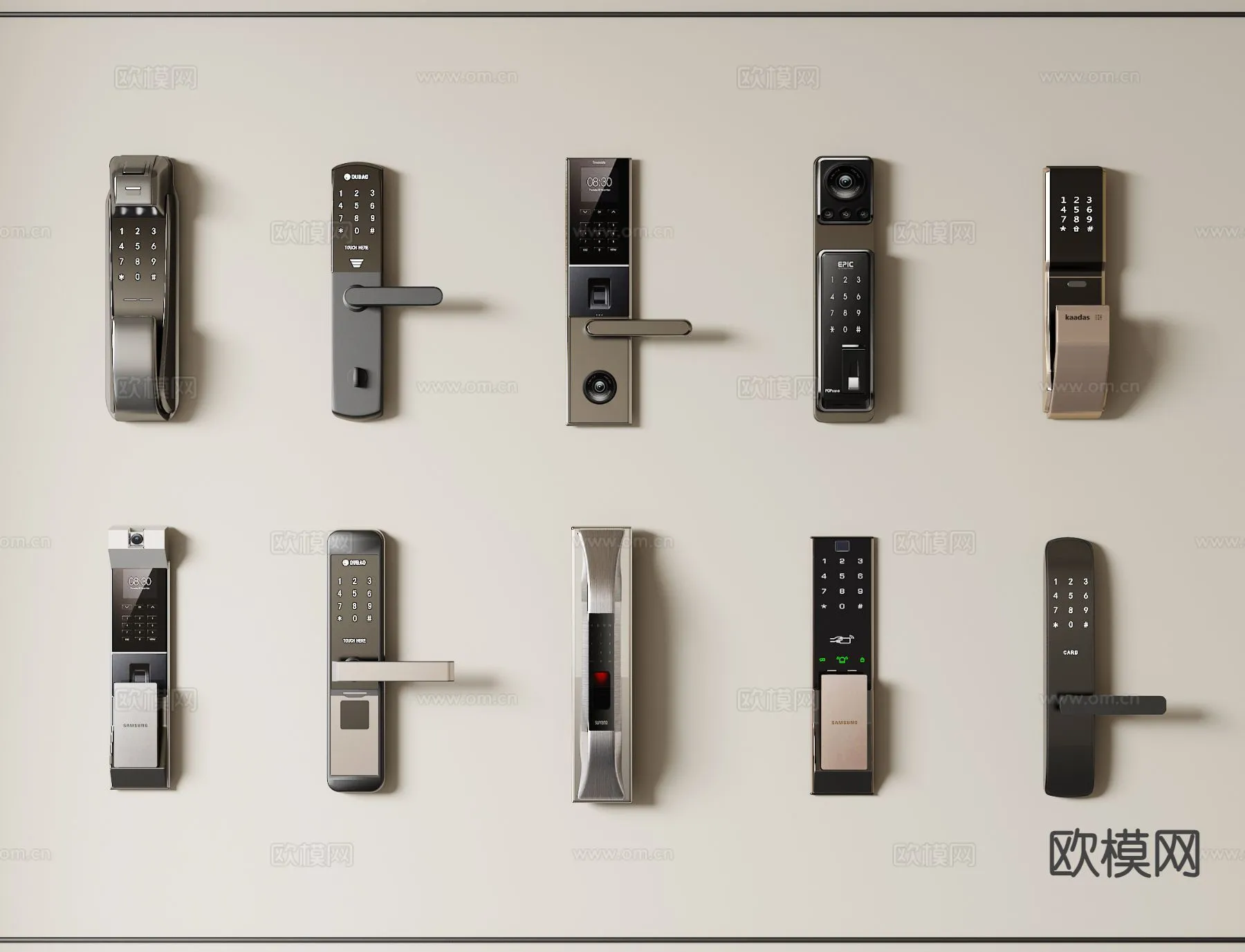 DOOR HANDLE - 3D Model For Interior Design - 11302