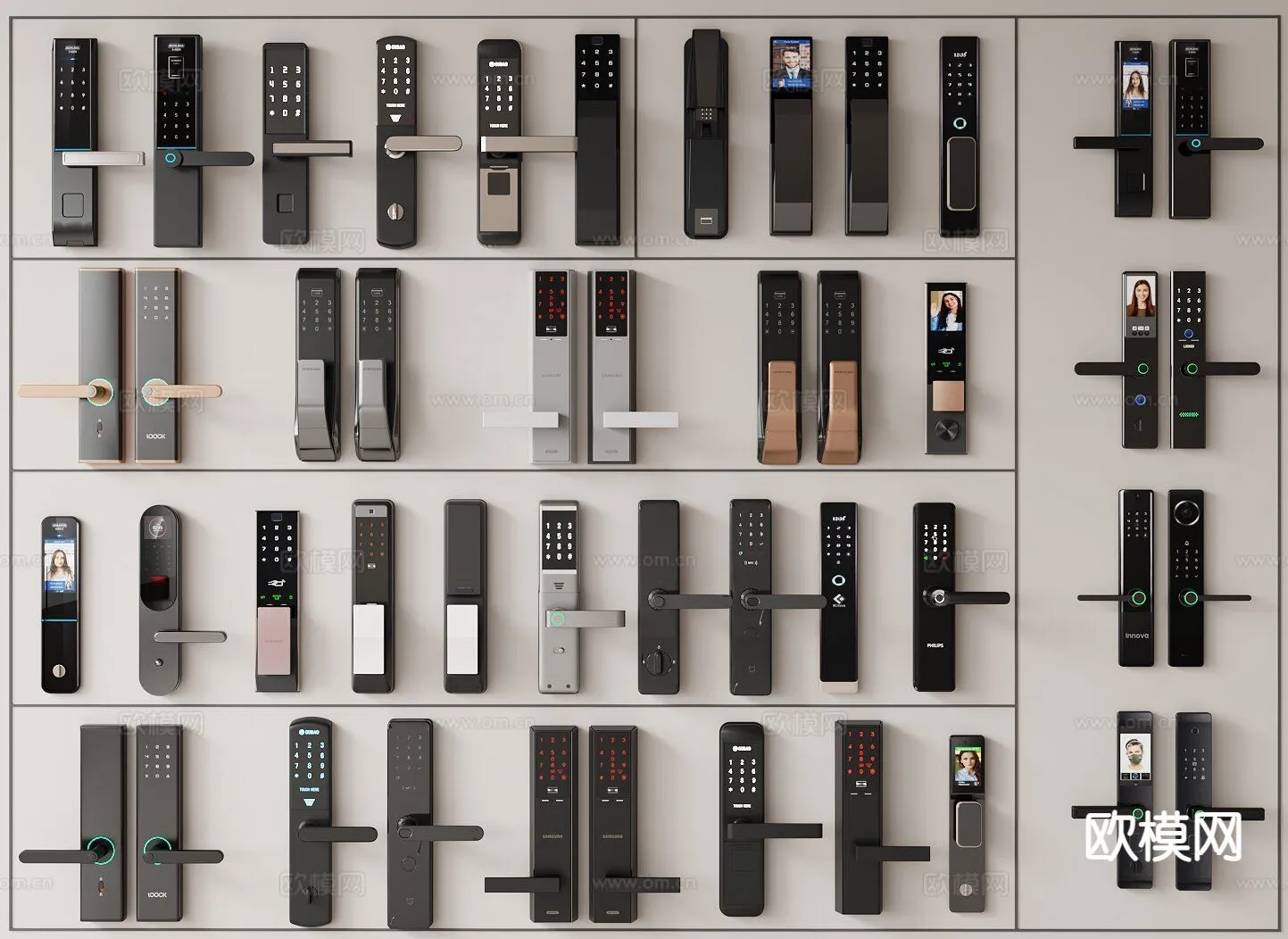 DOOR HANDLE - 3D Model For Interior Design - 11306