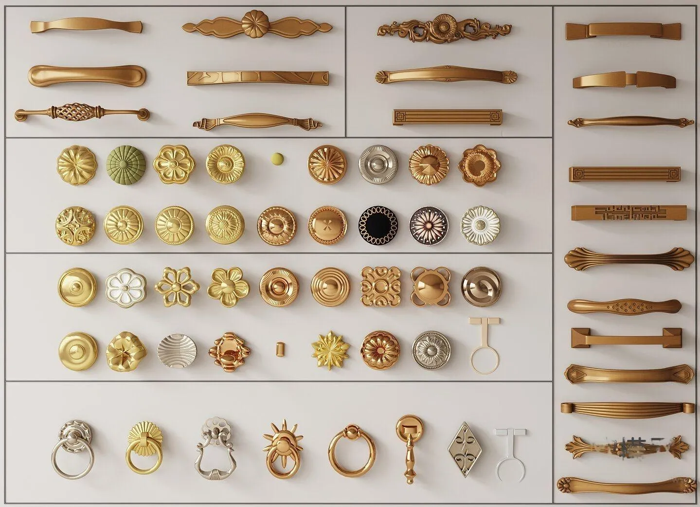 DOOR HANDLE - 3D Model For Interior Design - 11308