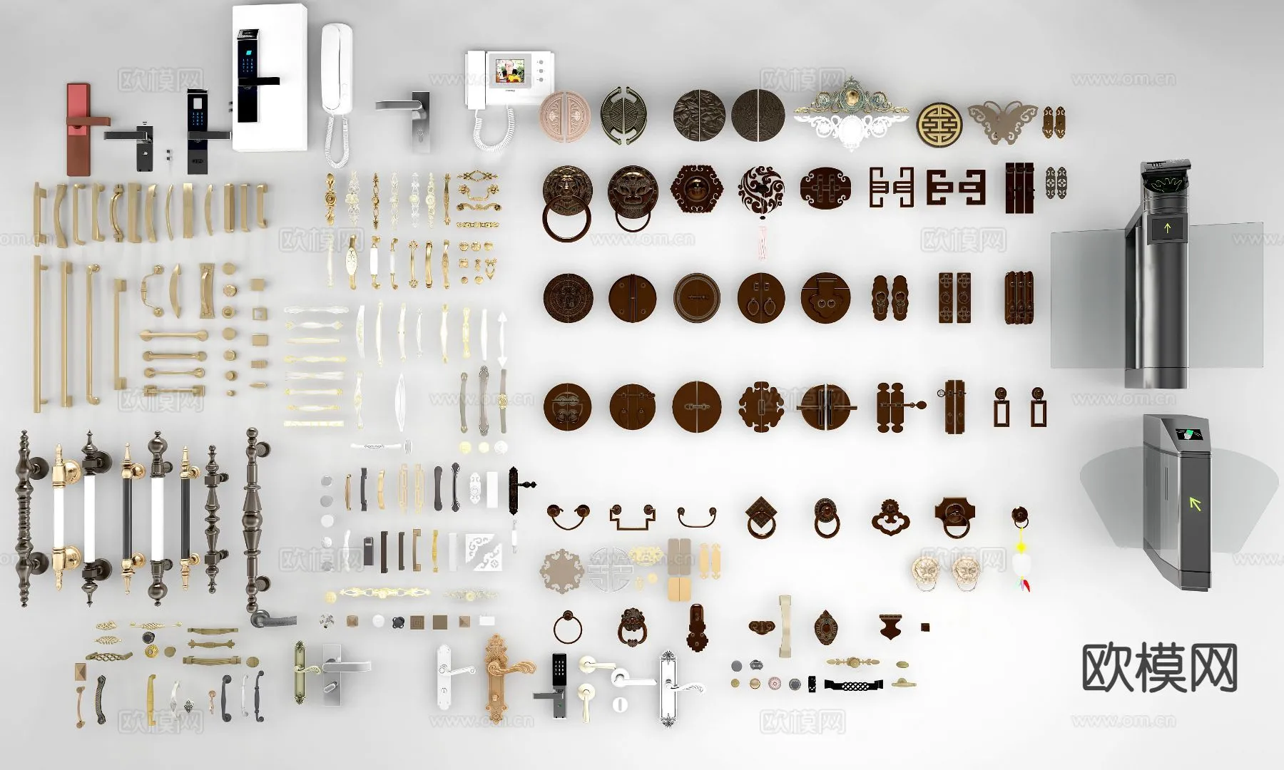 DOOR HANDLE - 3D Model For Interior Design - 11313