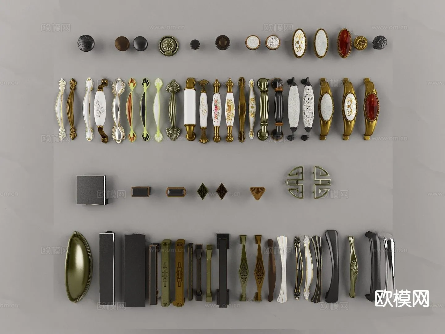 DOOR HANDLE - 3D Model For Interior Design - 11317