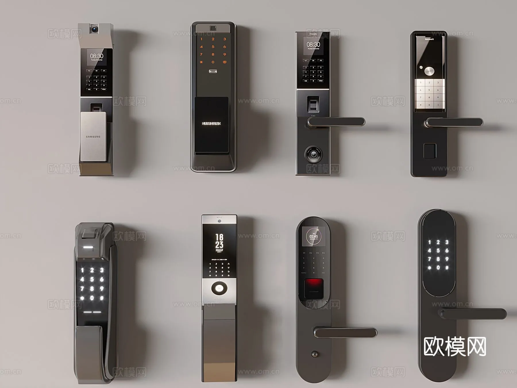 DOOR HANDLE - 3D Model For Interior Design - 11319