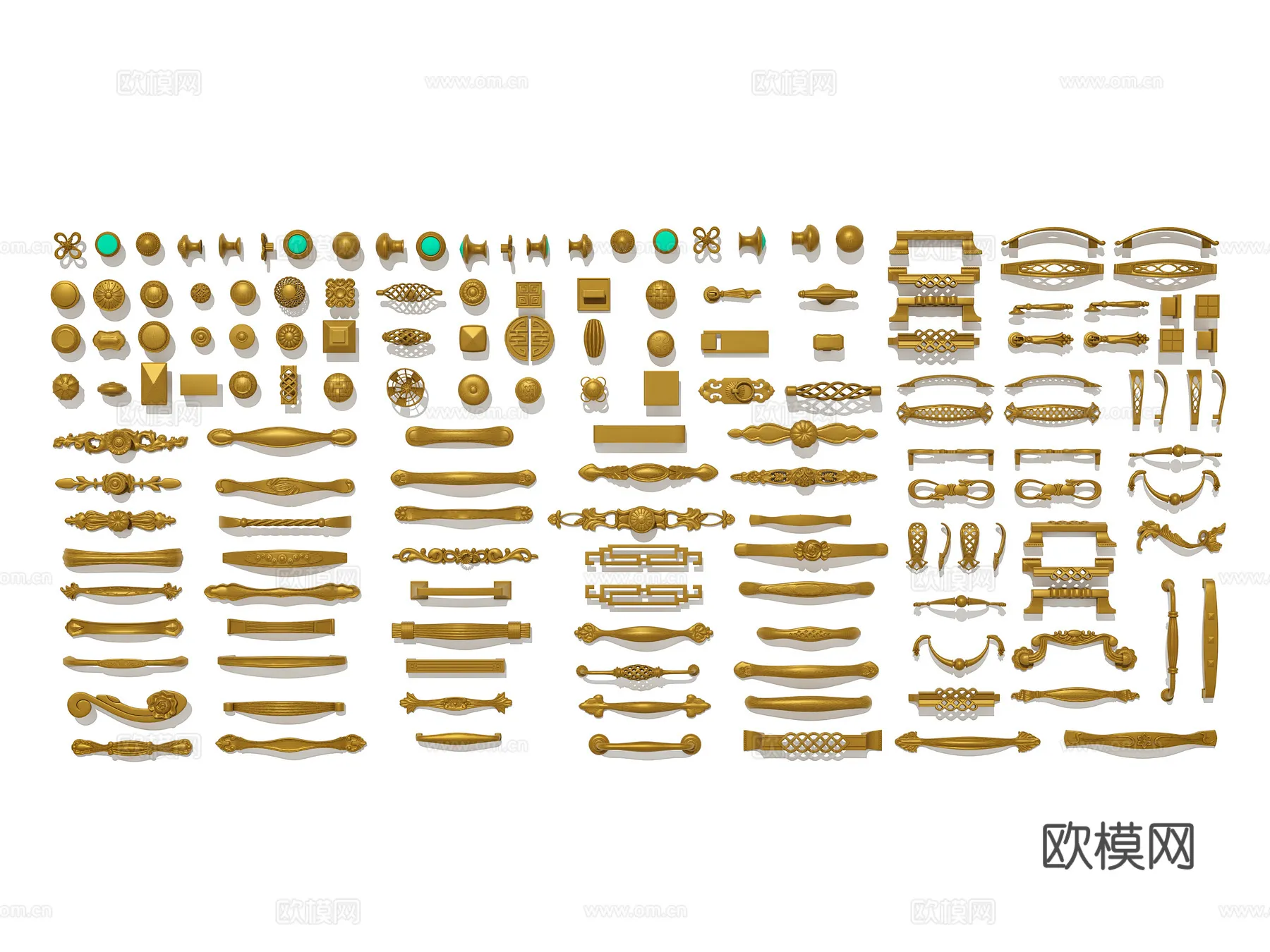 DOOR HANDLE - 3D Model For Interior Design - 11324