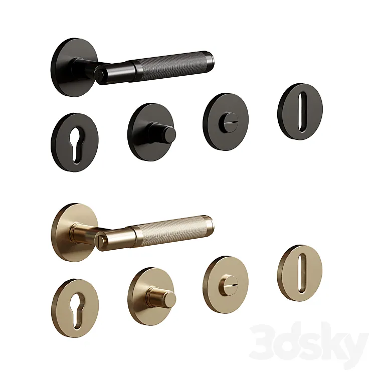 Door handle Buster and Punch 3D Model Free