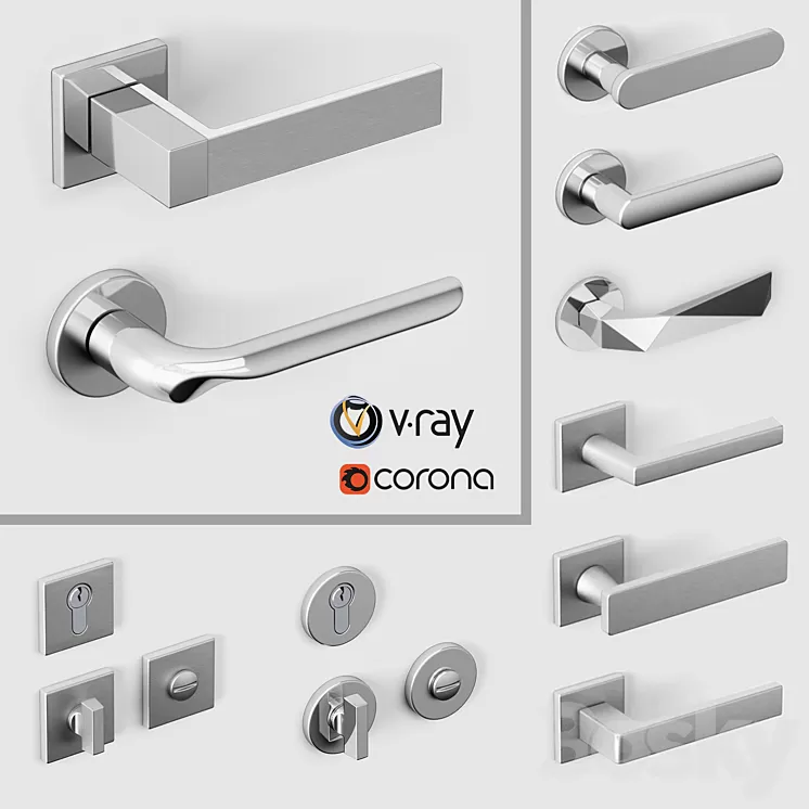 Door handles DnD by Martinelli 3D Model