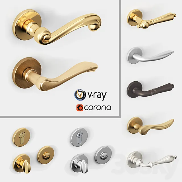 Door handles MARTINELLI 3D Model