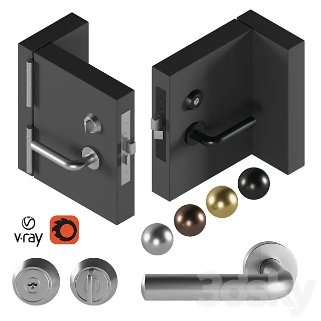 Door Hardware Miwa Type 32 3D Model