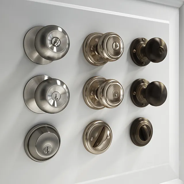 Door knobs and locks 3D Model