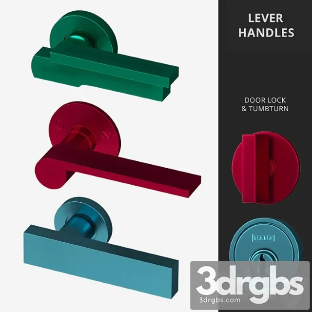 Door lever handles nanz n 2094 2096 2083 3D Model Free